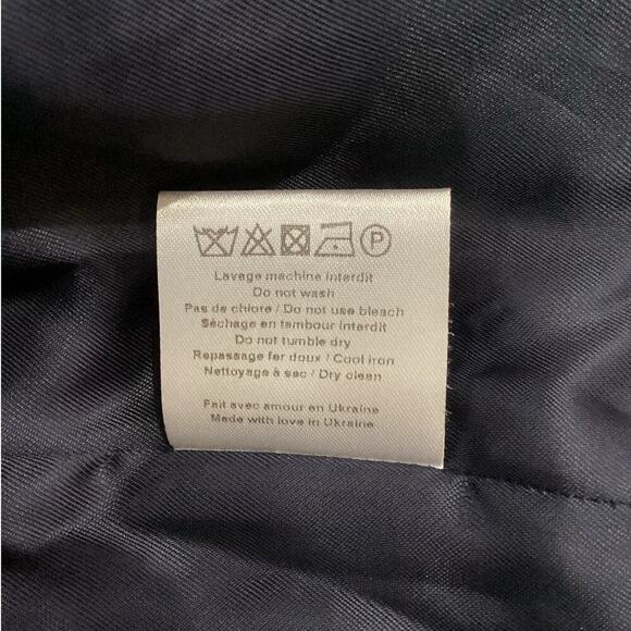 Sezane Octave Coat In Burgundy Gray Tiles Size 8 Plaid Double Breasted Jacket - Picture 11 of 11